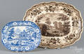 Brown Staffordshire View of Albany platter