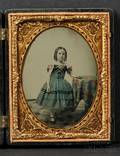Quarter Plate Ambrotype Portrait of a Little Girl Wearing a Blue Dress