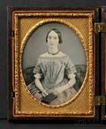 Quarter Plate Daguerreotype of a Young Woman Holding a Union Case