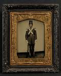 Quarter Plate Ambrotype of a Union Military Officer Standing at Attention