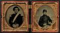 Sixth Plate Ambrotype of a Civil War Union Officer and Tintype of a Union Soldier