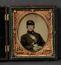 Sixth Plate Tintype of a Seated Young Civil War Union Soldier