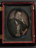 Quarter Plate Daguerreotype Portrait of a Seated Gentleman with Hand at Cheek