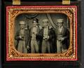 Quarter Plate Ambrotype Portrait of Four Men Holding Mugs of Beer