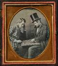 Sixth Plate Daguerreotype of Two Men Playing Checkers
