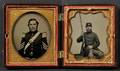 Two Sixth Plate Ambrotype Portraits of a Union Officer and a Soldier