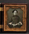 Sixth Plate Daguerreotype Portrait of a Young Woman Holding a Book