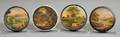 Four Round Snuff Boxes with Landscapes