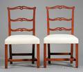 Pair of Chippendale Pierced Ladderback Side Chairs