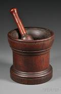 Large Turned Rosewood Mortar and Pestle