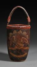 Polychrome Paintdecorated Leather Fire Bucket