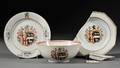 Chinese Export Armorial Porcelain Soup Bowl Bowl and Plate