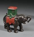 Polychrome Painted Cast Iron Elephant Howdah Bank