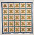 Pieced Printed Cotton Feathered Star Pattern Quilt