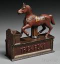 Polychrome Painted Cast Iron Trick Pony Bank