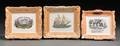 Three Sunderland Orange Lustre Transferdecorated Pottery Marine Plaques