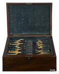 Set of stag handled utensils 19th c