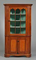 Poplar Twopart Glazed Corner Cupboard