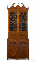 Baltimore Maryland Hepplewhite cherry inlaid threepart secretary ca 1780
