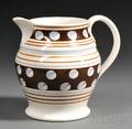 Cats Eye Decorated Mochaware Pitcher
