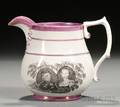 Sunderland Pink Lustre Transferdecorated Princess Charlotte Memorial Jug
