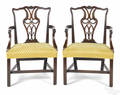Pair of George III mahogany armchairs ca 1770