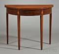 Federal Inlaid Mahogany Demilune Card Table