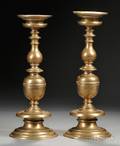 Pair of Large Brass Ecclesiastical Candlesticks