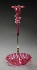 Victorian Pink Glass Epergne
