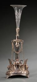 Cut Glass and Silverplate Epergne