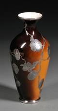 Lenox Ceramic Art Co Silver Overlay Vase