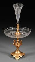 Dore Bronze and Glass Center BowlEpergne