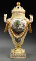 Dresden Porcelain Twohandled Potpourri Vase and Cover