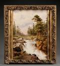 Framed Porcelain Landscape Plaque