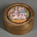 Goldtone Box with Limoges Enamel Plaque to Lid