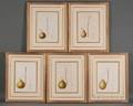 French School 19th Century Lot of Five Botanical Prints of Pears from Jardin Fruitier du Musum