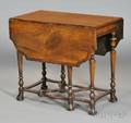 William  Mary Mahogany and Mahogany Veneer Gateleg Table