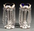 Pair of Bohemian Overlay Glass Lustres