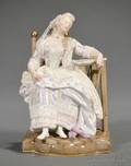 Meissen Porcelain Figure of a Lady Napping