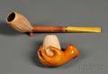 Two Carved Meerschaum Pipes