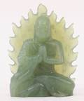 Green Carved Jadeite Buddha Figure