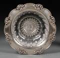 Shreve  Co Art Nouveau Sterlingmounted Colorless Cut Glass Center Bowl