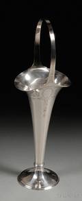 Small Tiffany  Co Sterling Basketform Trumpet Vase