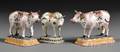 Three Dutch Tin Glazed Pottery Cows