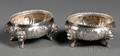 Pair of Wood  Hughes Coin Silver Open Salts