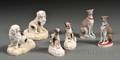 Three Pairs of Victorian Staffordshire Porcelain Dog Figures