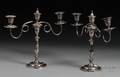 Pair of Georgian Sheffield Plate Threelight Candelabra