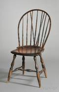 Bluepainted Braced Bowback Windsor Side Chair