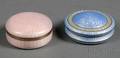 Two Small Continental Silver and Basse Taille Enamel Pillboxes