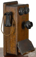 Western Electric oak wall telephone